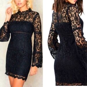 Bardot Sansa lace bell sleeve dress